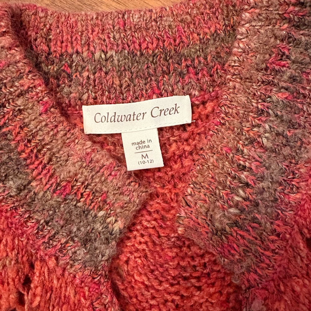 Coldwater Creek Bohemian Long Knit Cardigan Sweater Vest. Size Medium - Picture 3 of 10